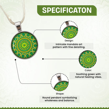 Green Mandala Crystal Pendant