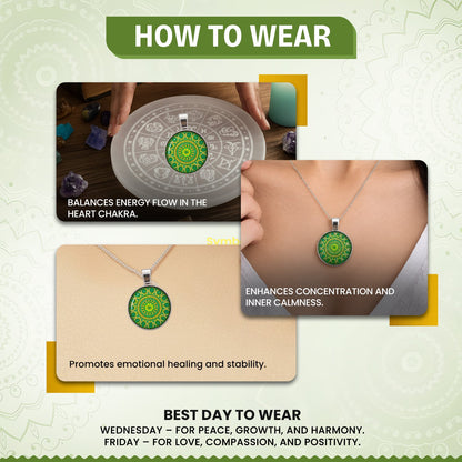 Green Mandala Crystal Pendant
