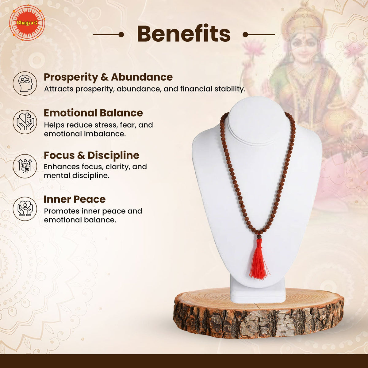 Indonesian 7 Mukhi Rudraksha Mala (108 beads)