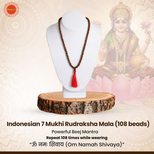 Indonesian 7 Mukhi Rudraksha Mala (108 beads)