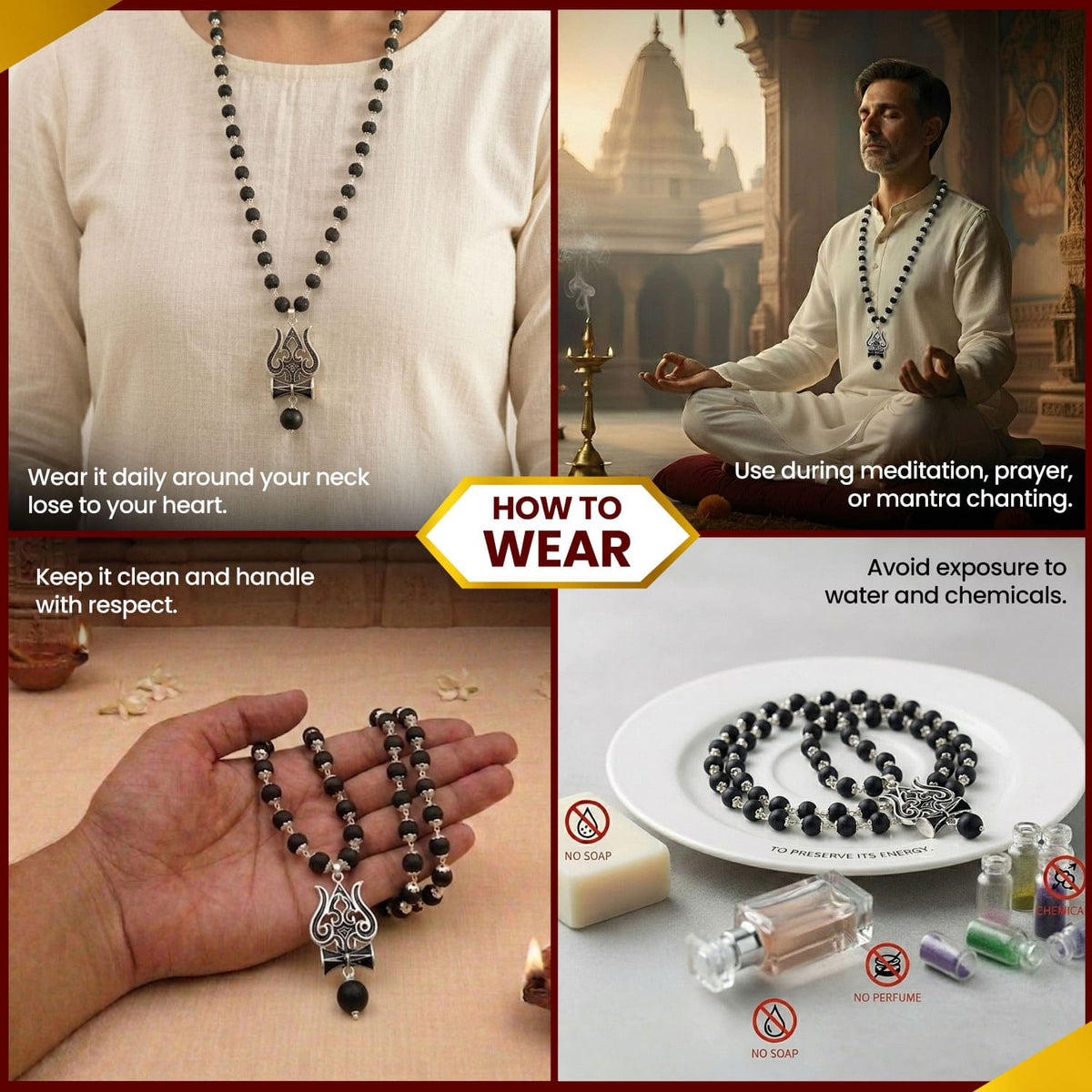 Karungali Mala with Lord Shiva Trishul