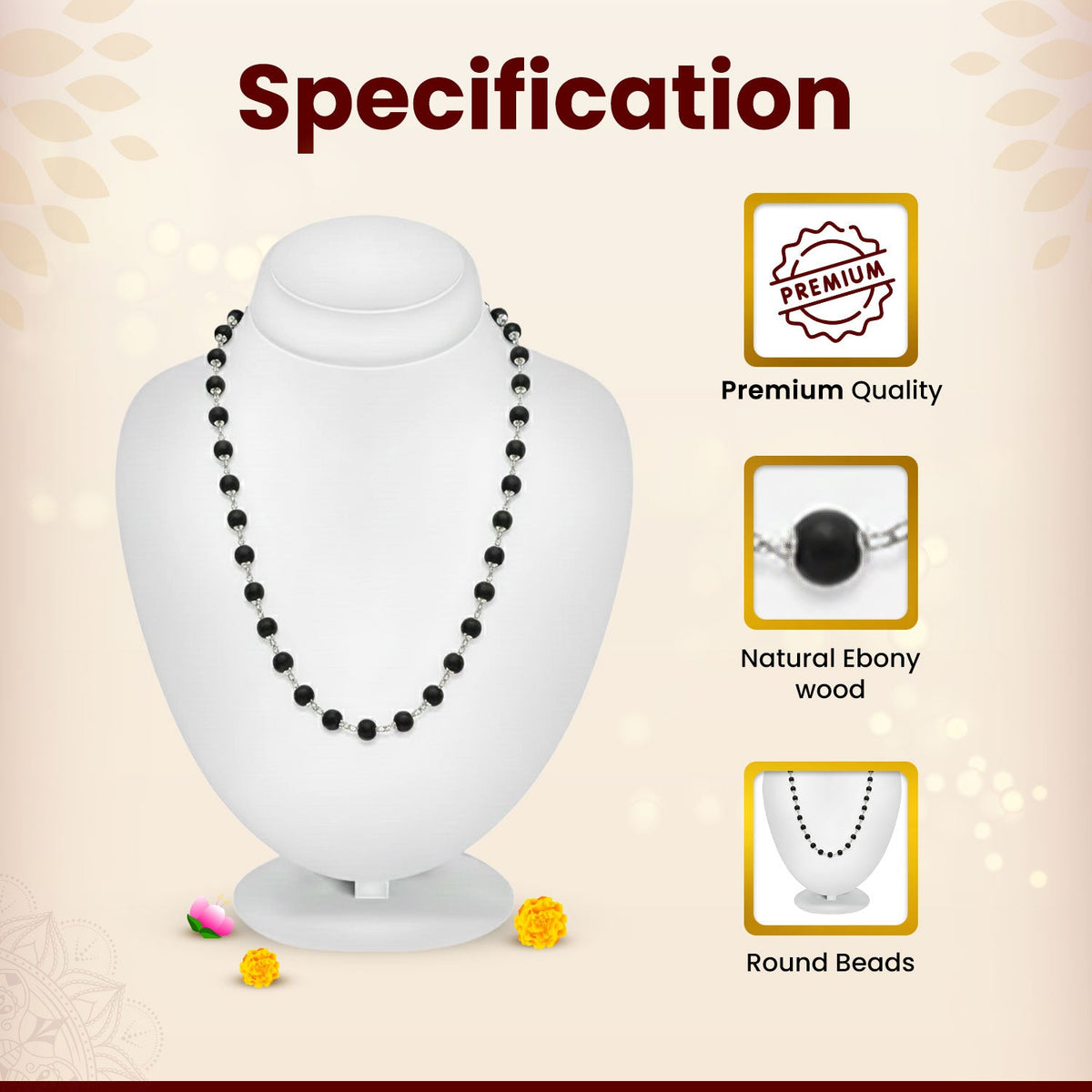 Karungali Silver Capping Mala