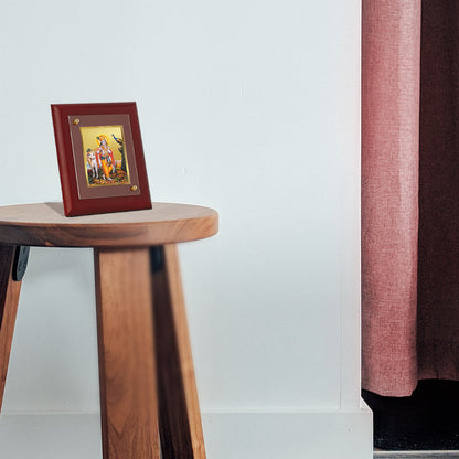 Lord Krishna Gold Plated Photo Frame for Pooja
