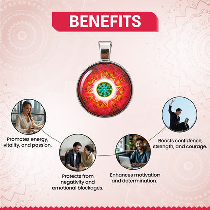 Mandala Red Crystal Pendant