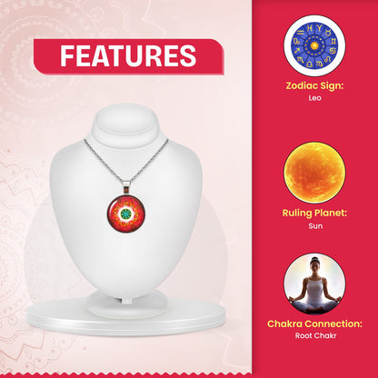 Mandala Red Crystal Pendant