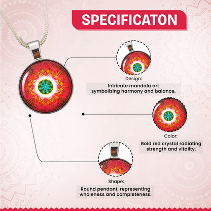 Mandala Red Crystal Pendant