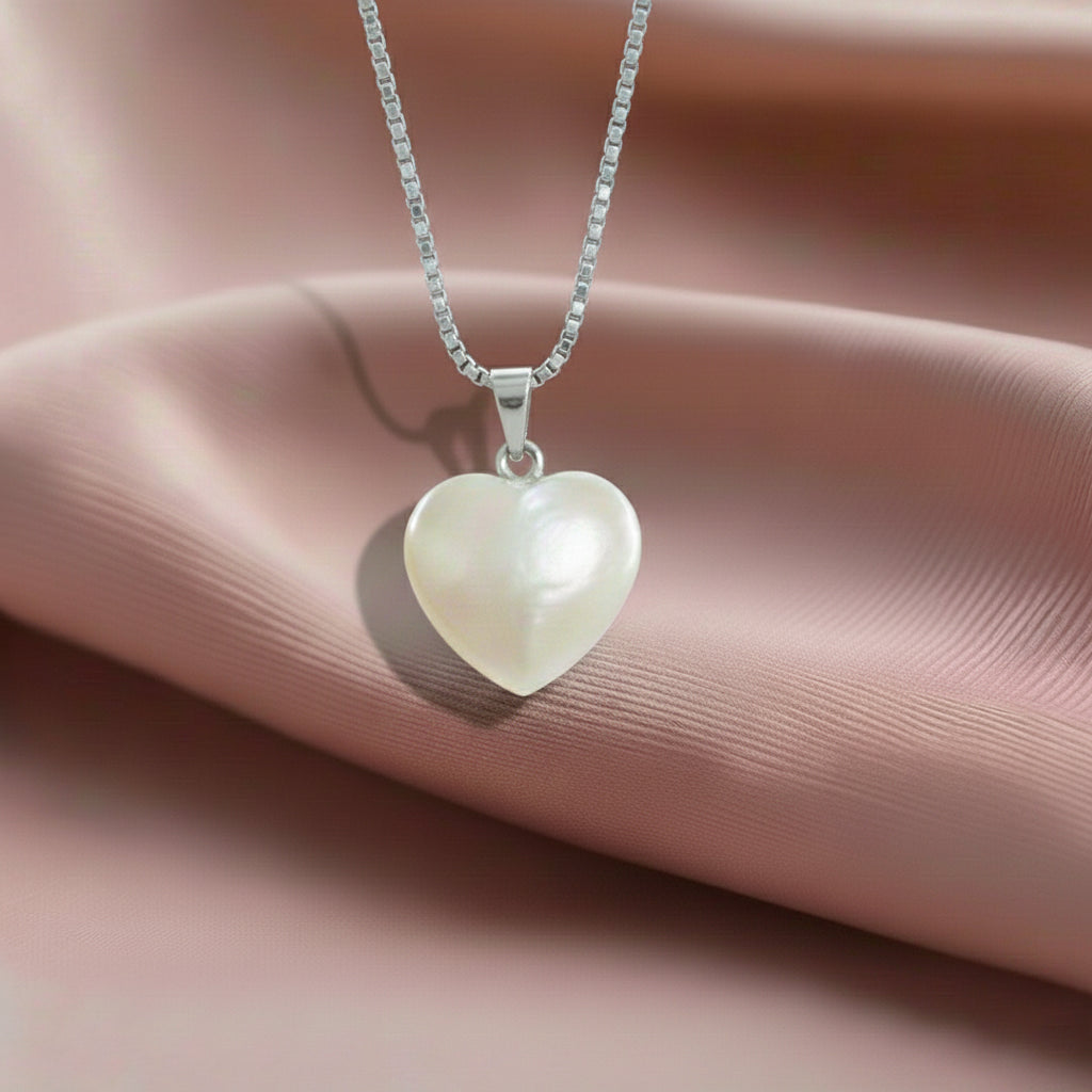 Mother of Pearl Heart Crystal Pendant