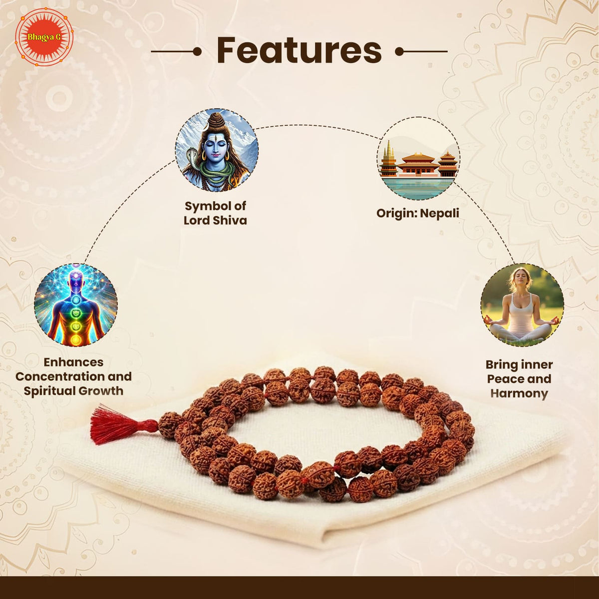 Nepali Rudraksha Mala (54 Beads)