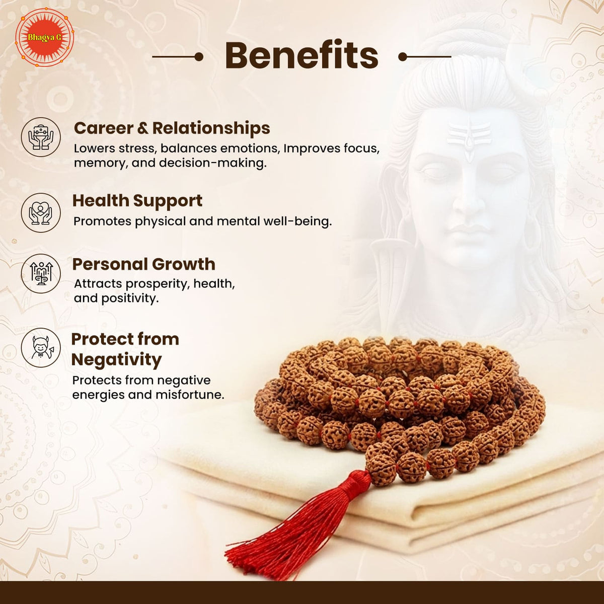 Nepali Rudraksha Mala (108 Beads)