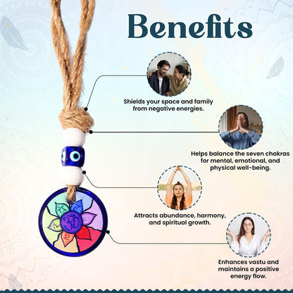 Om Seven Chakra Evil Eye Hanging