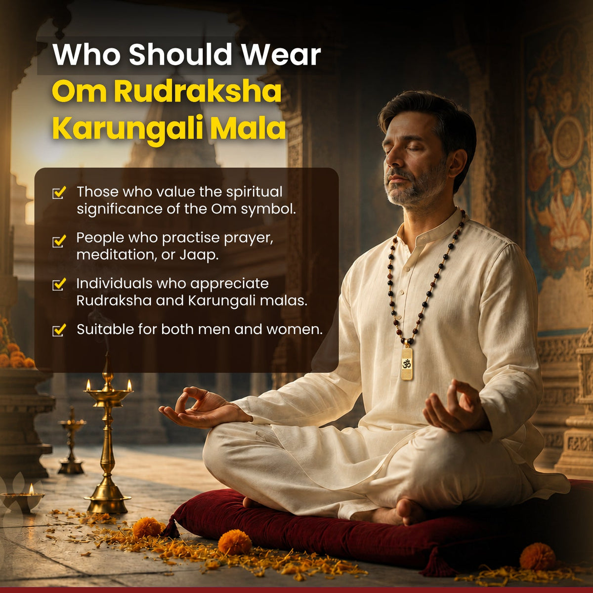 Om Rudraksha Karungali Mala