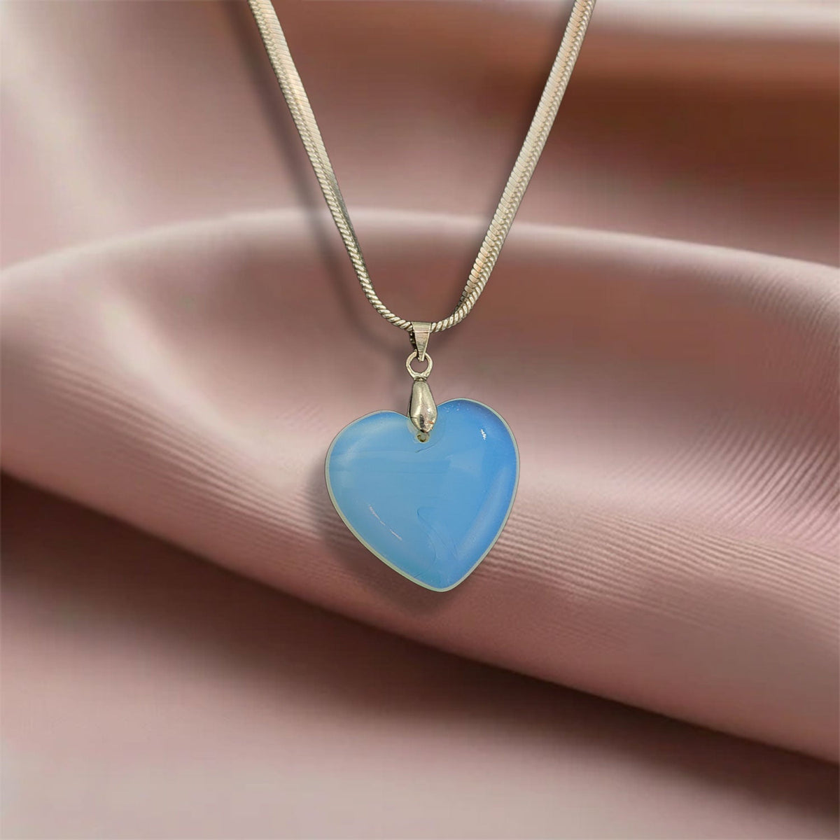 Opalite Heart Crystal Pendant