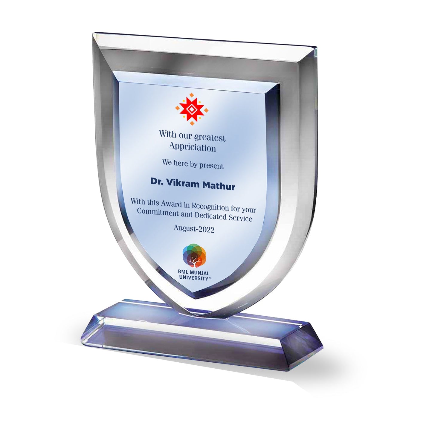 Personalized Crystal Trophy for Corporate Gifting