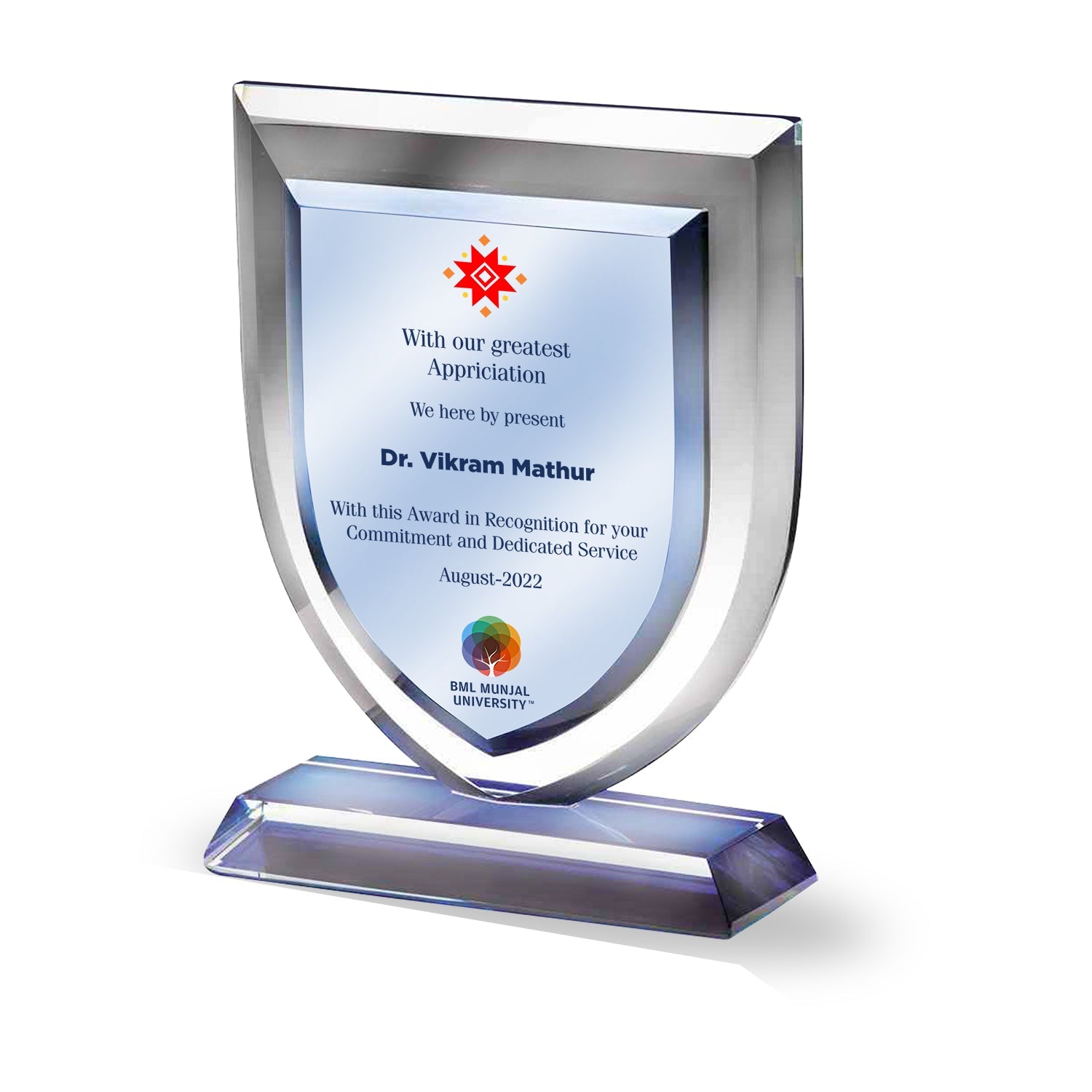 Personalized Crystal Trophy for Corporate Gifting