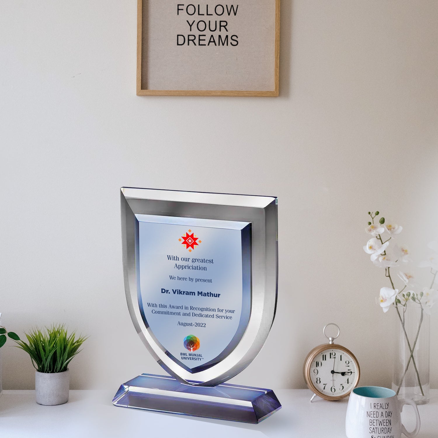 Personalized Crystal Trophy for Corporate Gifting