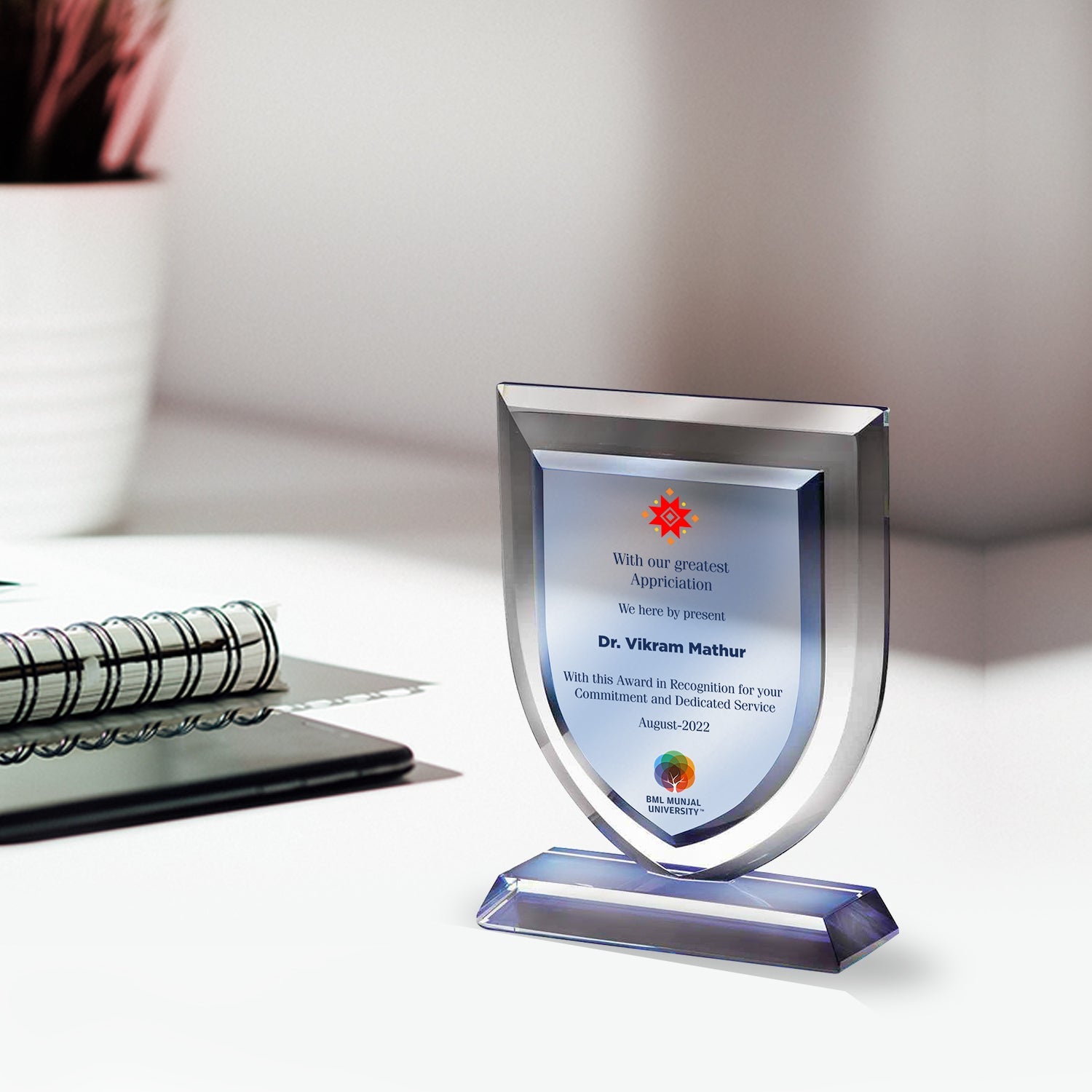 Personalized Crystal Trophy for Corporate Gifting