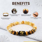 Pisces (मीन राशि) Zodiac Citrine & Tiger Eye Crystal Bracelet