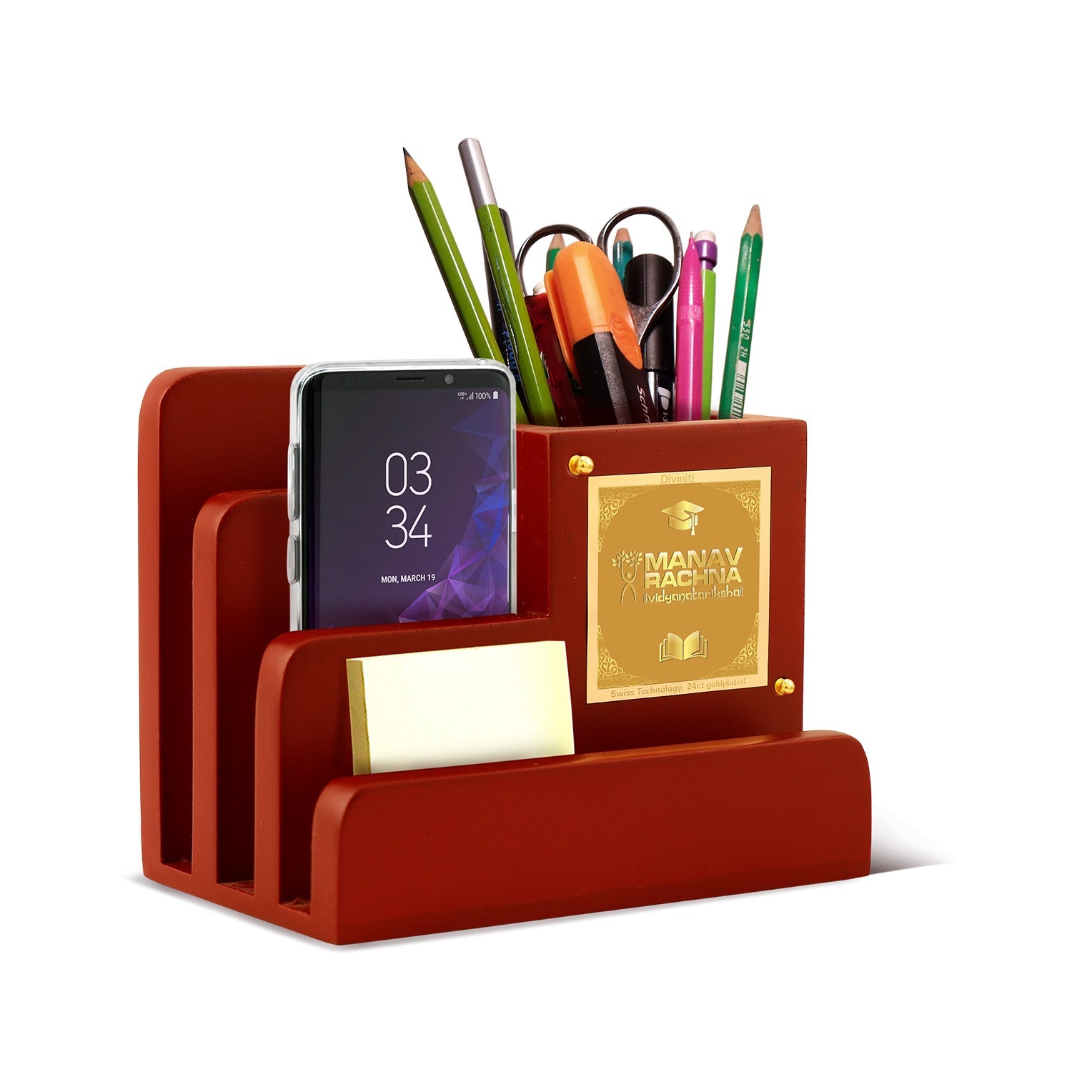 Premium MDF Pen Holder with 24K Ganesha Frame