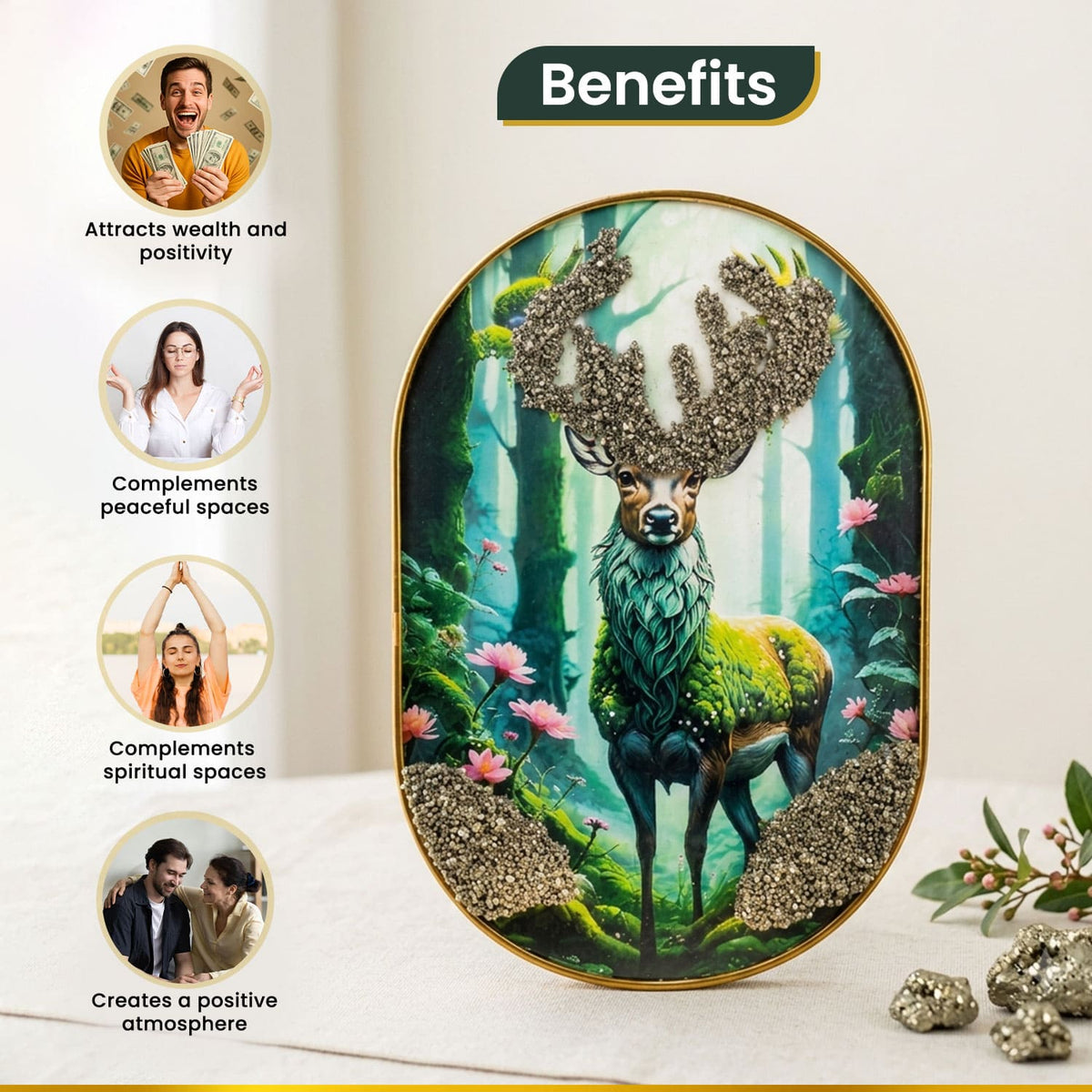 Pyrite Deer Wall Frame