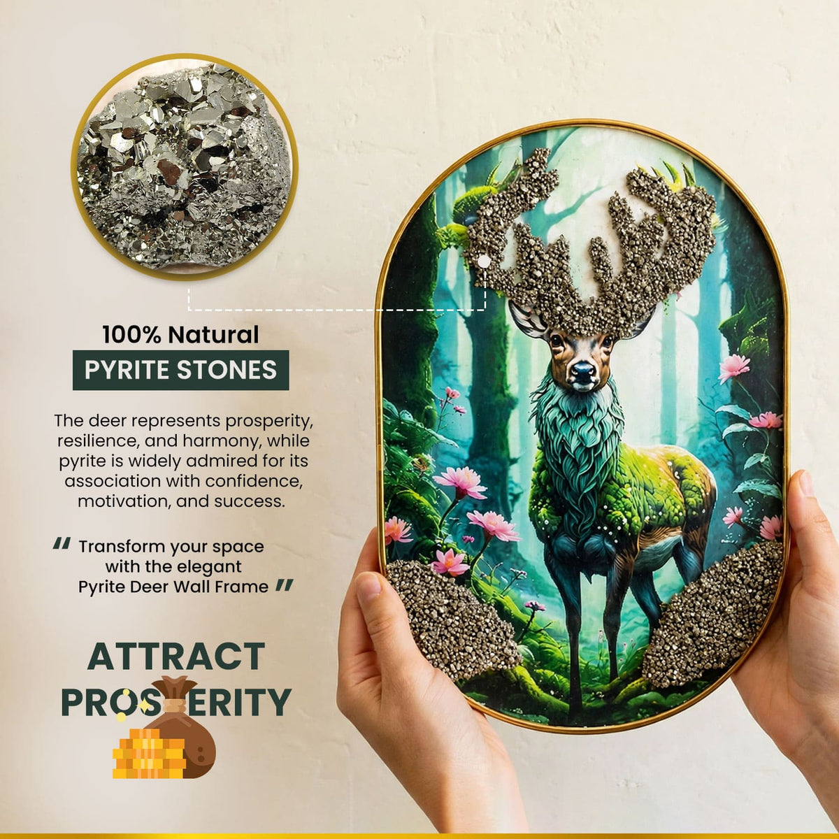 Pyrite Deer Wall Frame