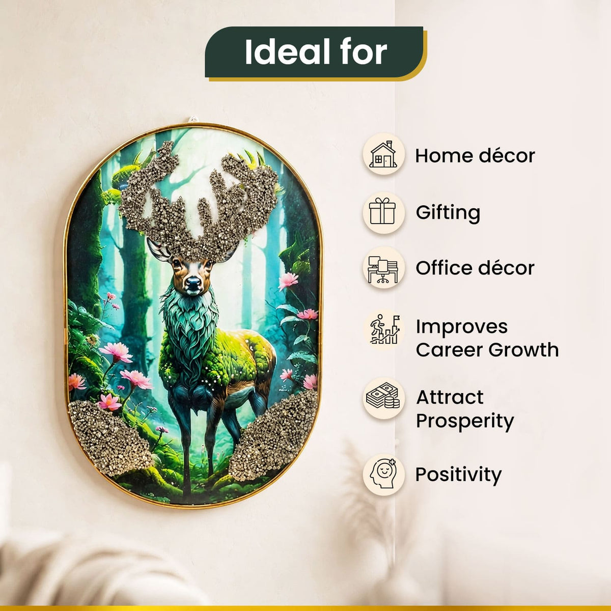 Pyrite Deer Wall Frame