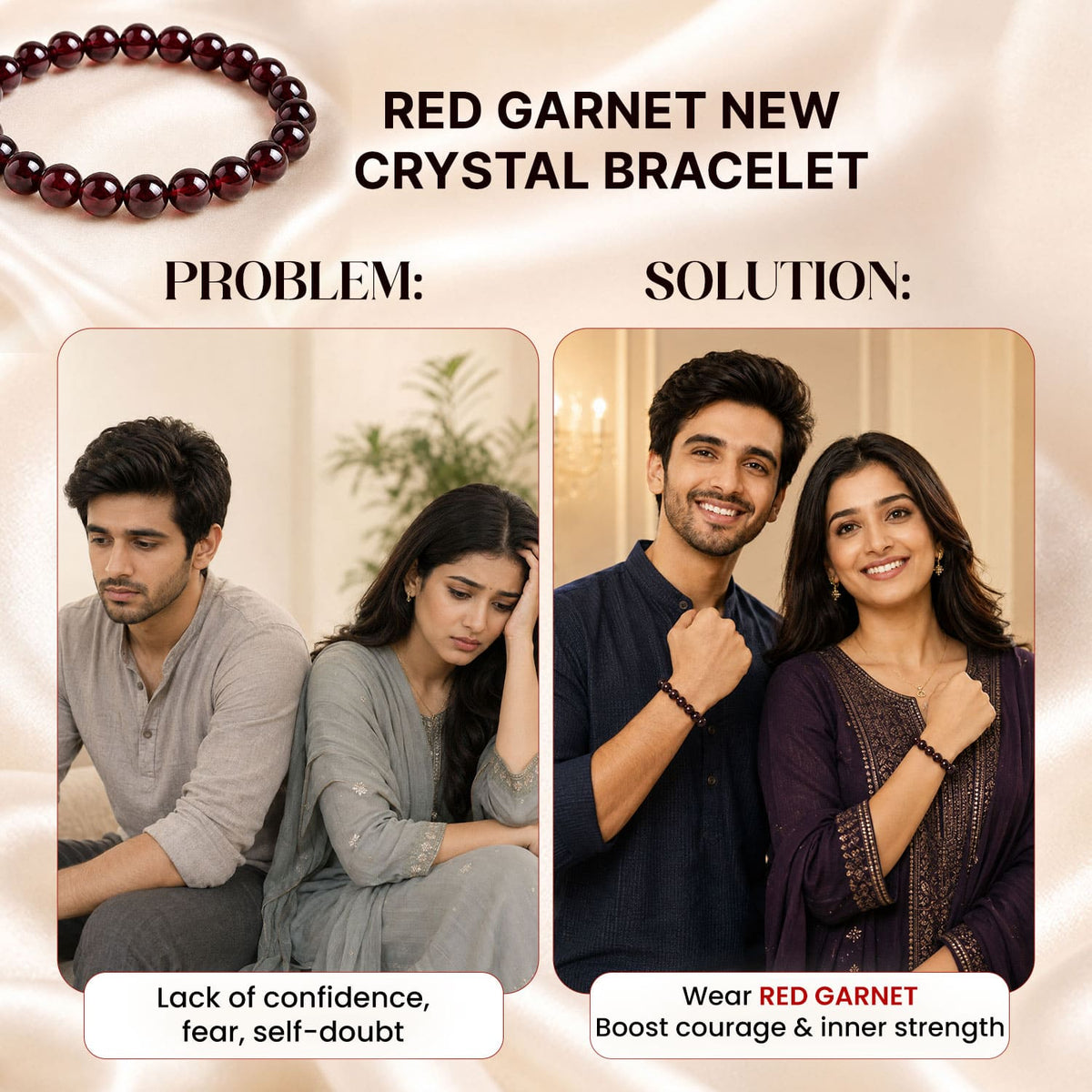 Red Garnet New Crystal Bracelet