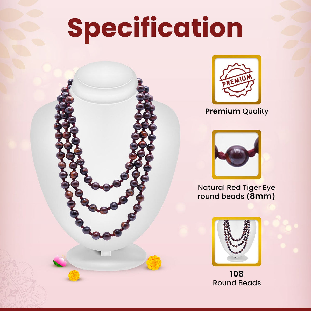 Red Tiger Eye Mala