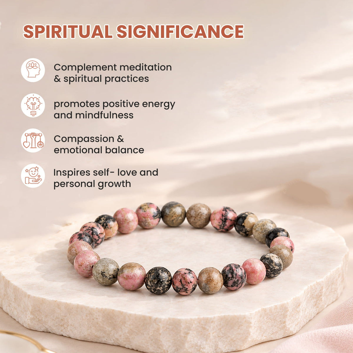 Rhodonite New Crystal Bracelet