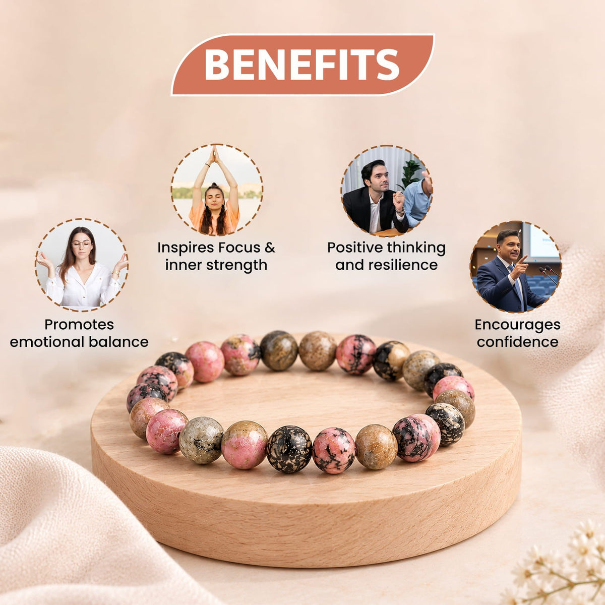 Rhodonite New Crystal Bracelet