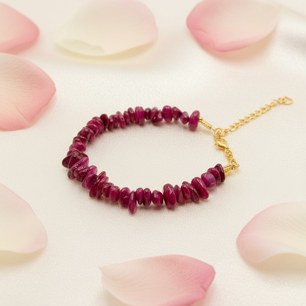 Rhodolite Garnet Chips Bracelet