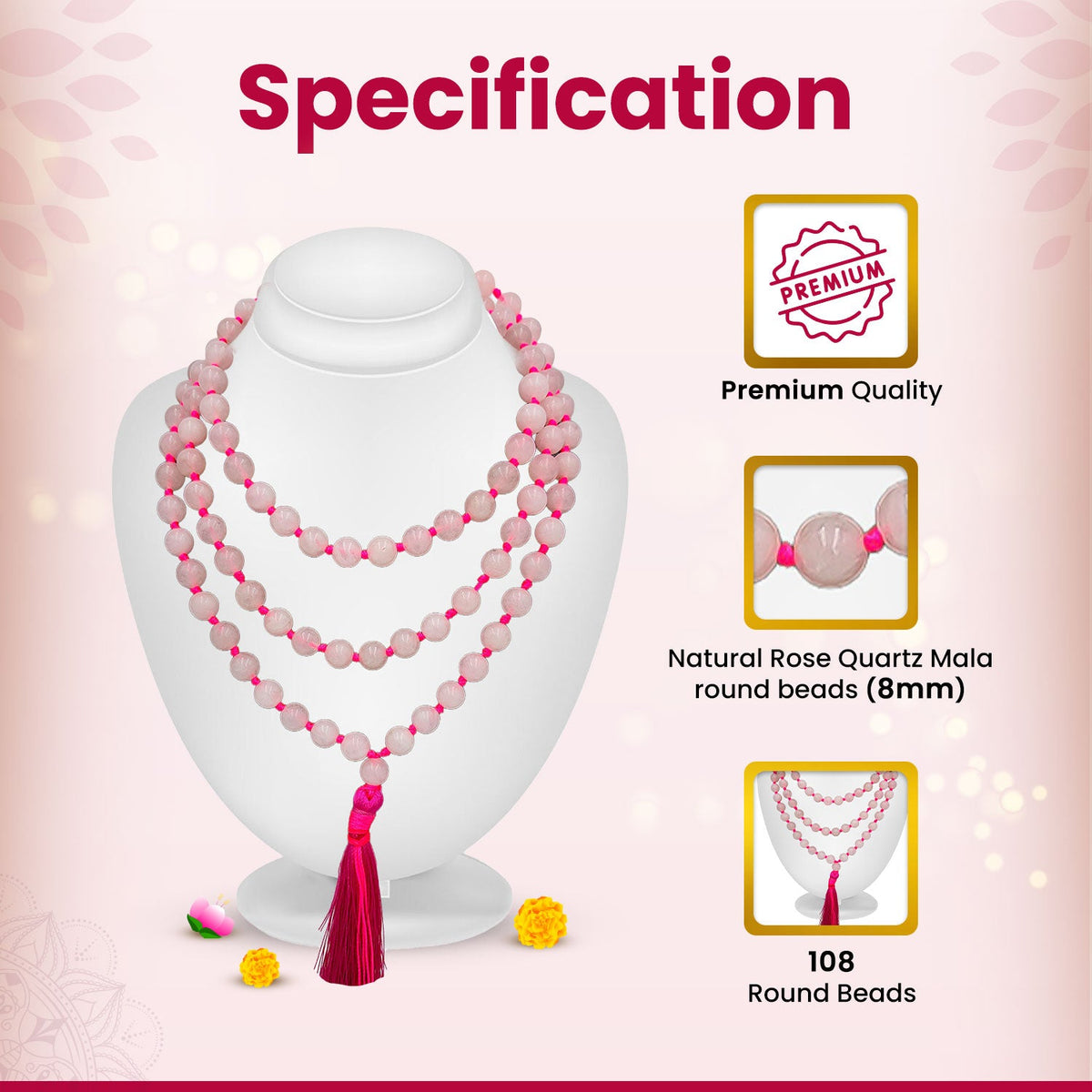 Rose Quartz Mala