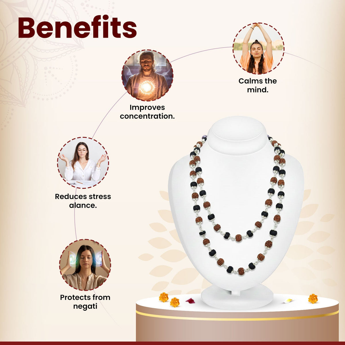 Rudraksha Karungali Mala