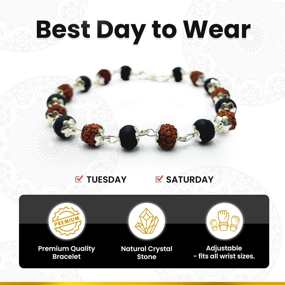 Rudraksha Karungali Silver Capping Bracelets