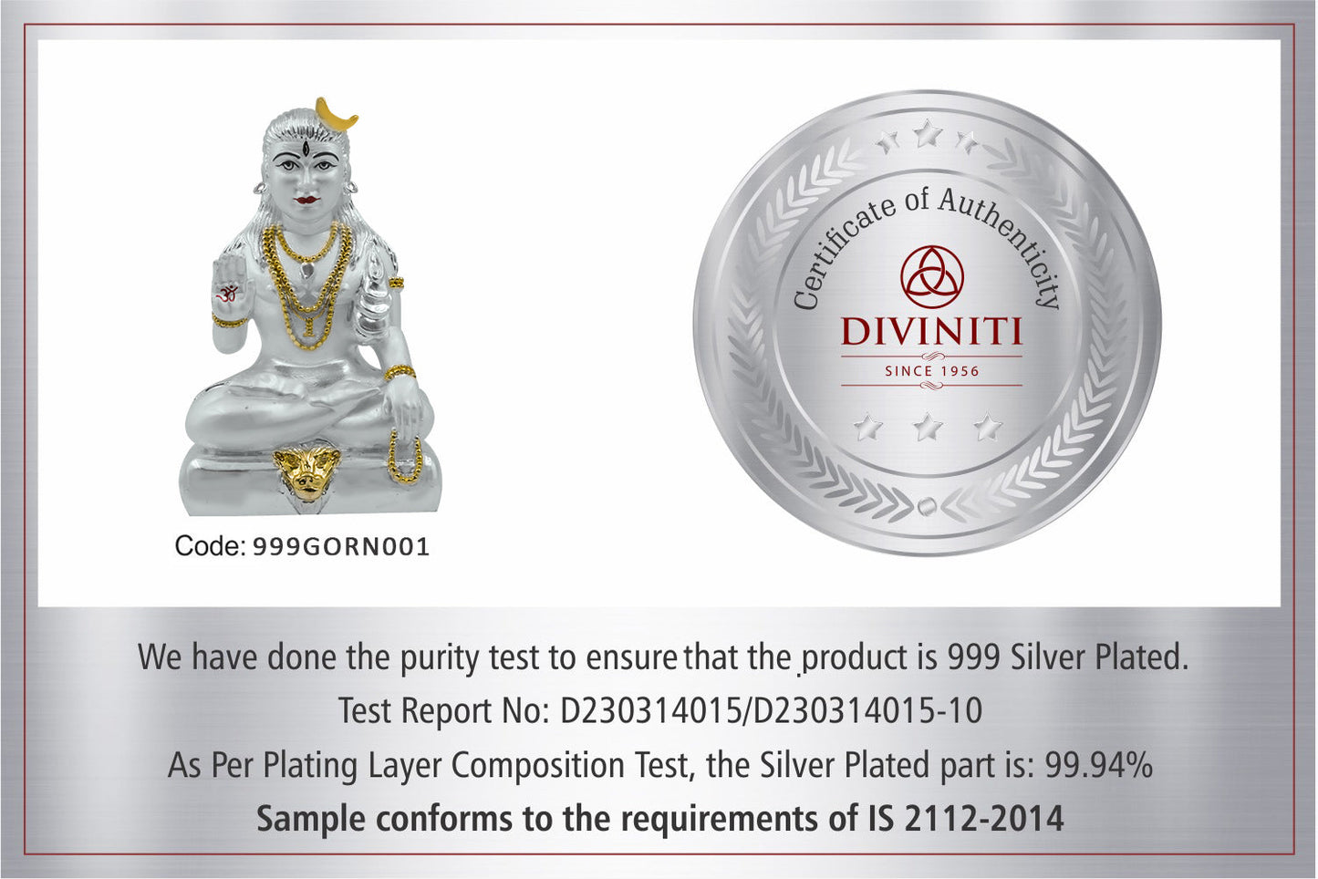 Diviniti 999 Silver Plated Baba Gorakhnath Idol for Home Decor Showpiece (10X6CM)
