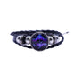 Zodiac Bracelet–Elegant Black Leather Design with 12 Constellation Signs