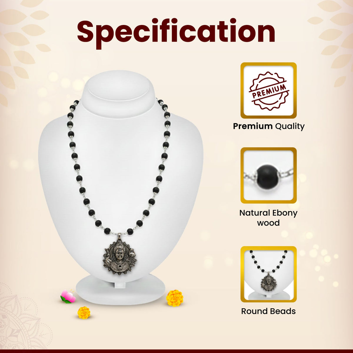 Silver Kartike Karungali Mala