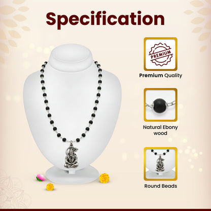 Silver Bajrangbali Meditation Karungali Mala