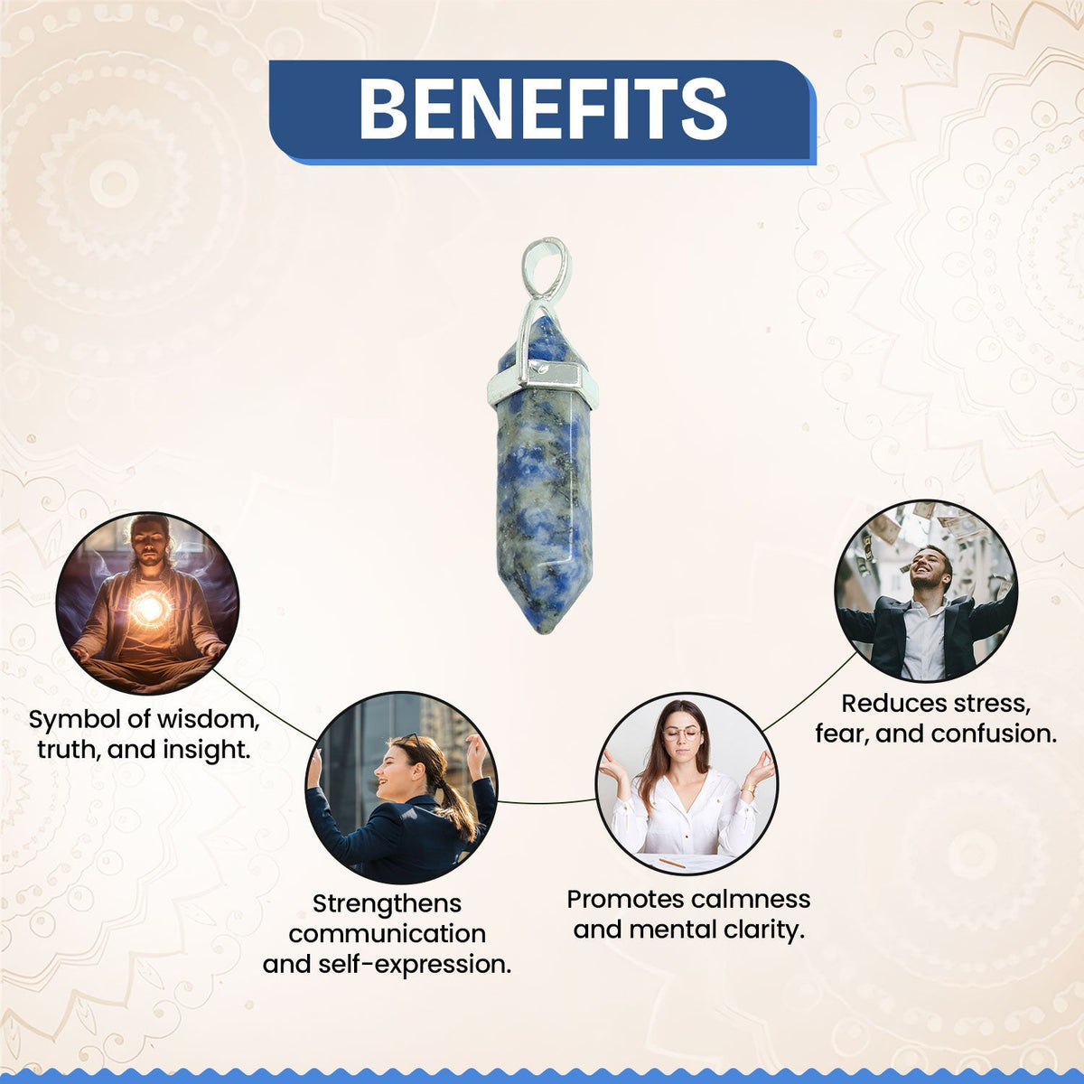 Sodalite Candle Crystal Pendant