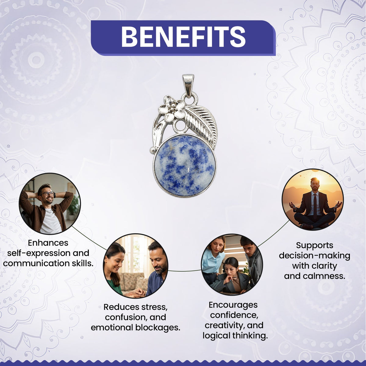 Sodalite Round Crystal Pendant