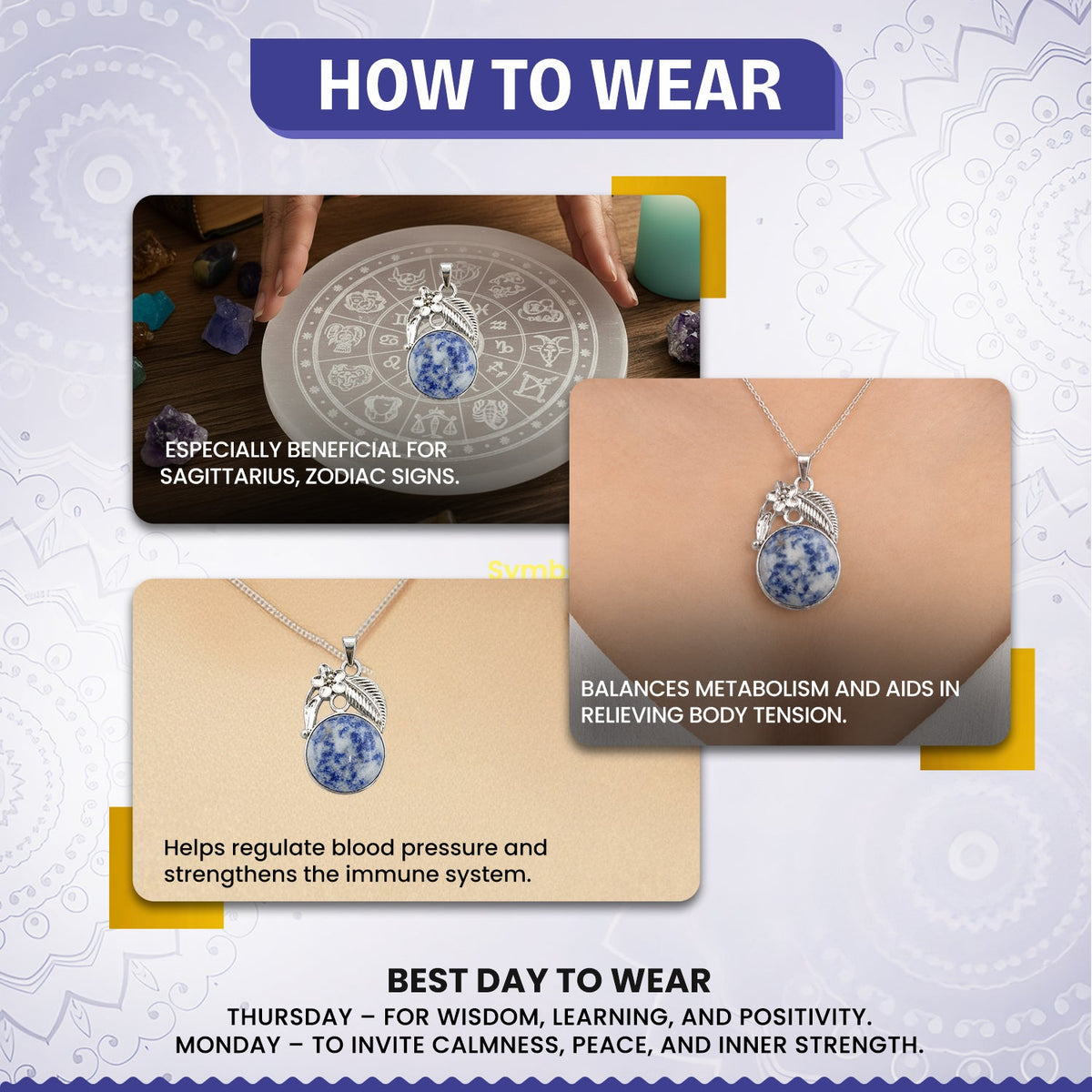 Sodalite Round Crystal Pendant