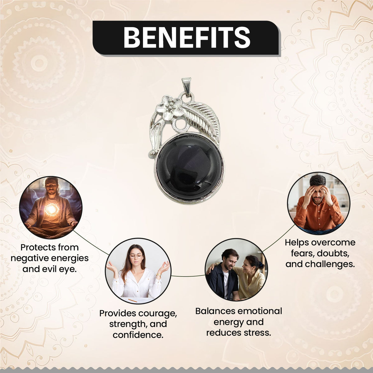Sulemani Hakik Crystal Round Pendant
