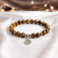 Tiger Eye OM Charm Bracelet