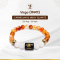 Virgo (कन्या राशि) Zodiac Carnelian & Milky Quartz Crystal Bracelet