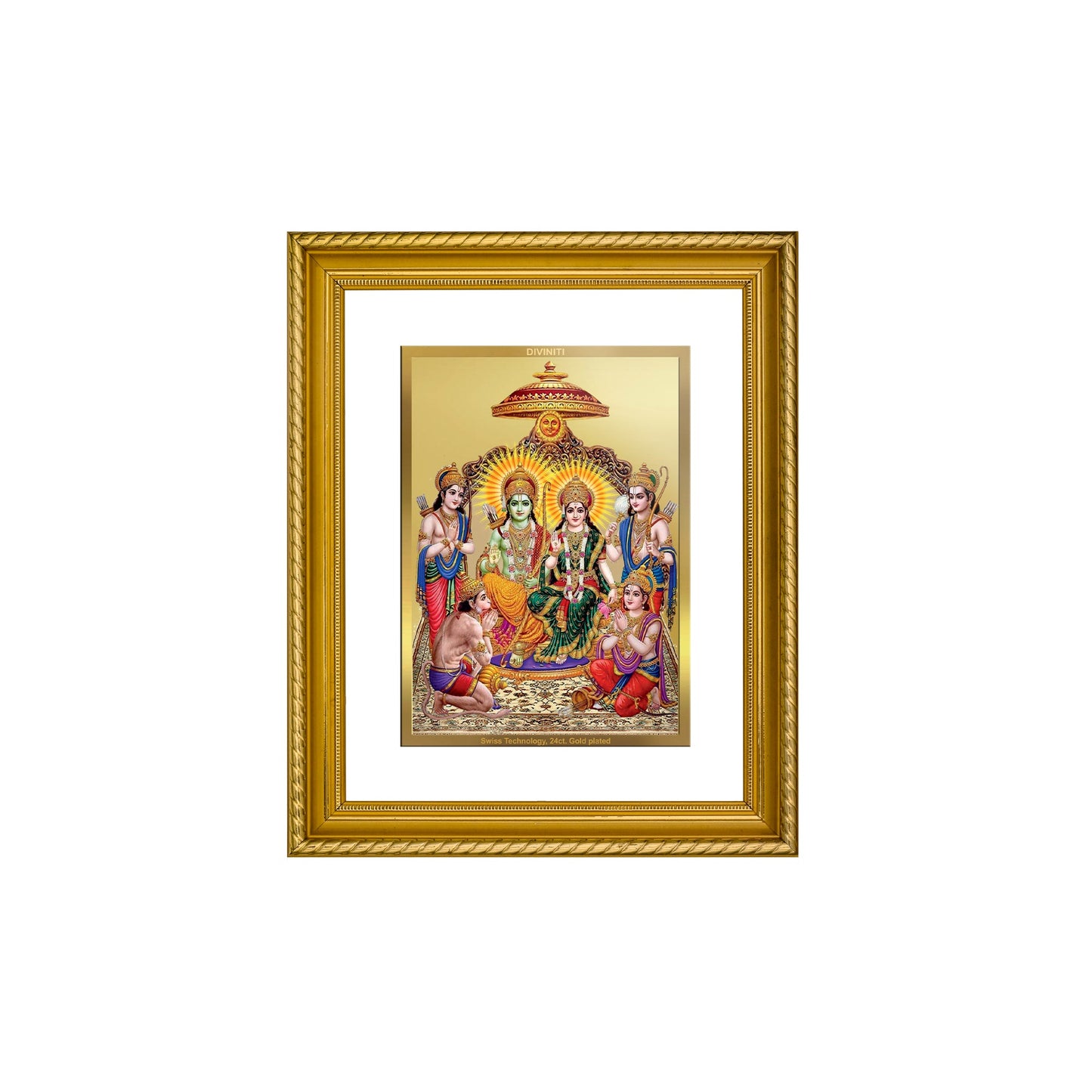 DIVINITI Ram Darbar Gold Plated Wall Photo Frame, Table Decor| DG Frame 056 Size 2.5 and 24K Gold Plated Foil (28 CM X 23 CM)