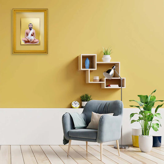 DIVINITI Ram Krishna Gold Plated Wall Photo Frame, Table Decor| DG Frame 113 Size 2 and 24K Gold Plated Foil (23.5 CM X 19.5 CM)