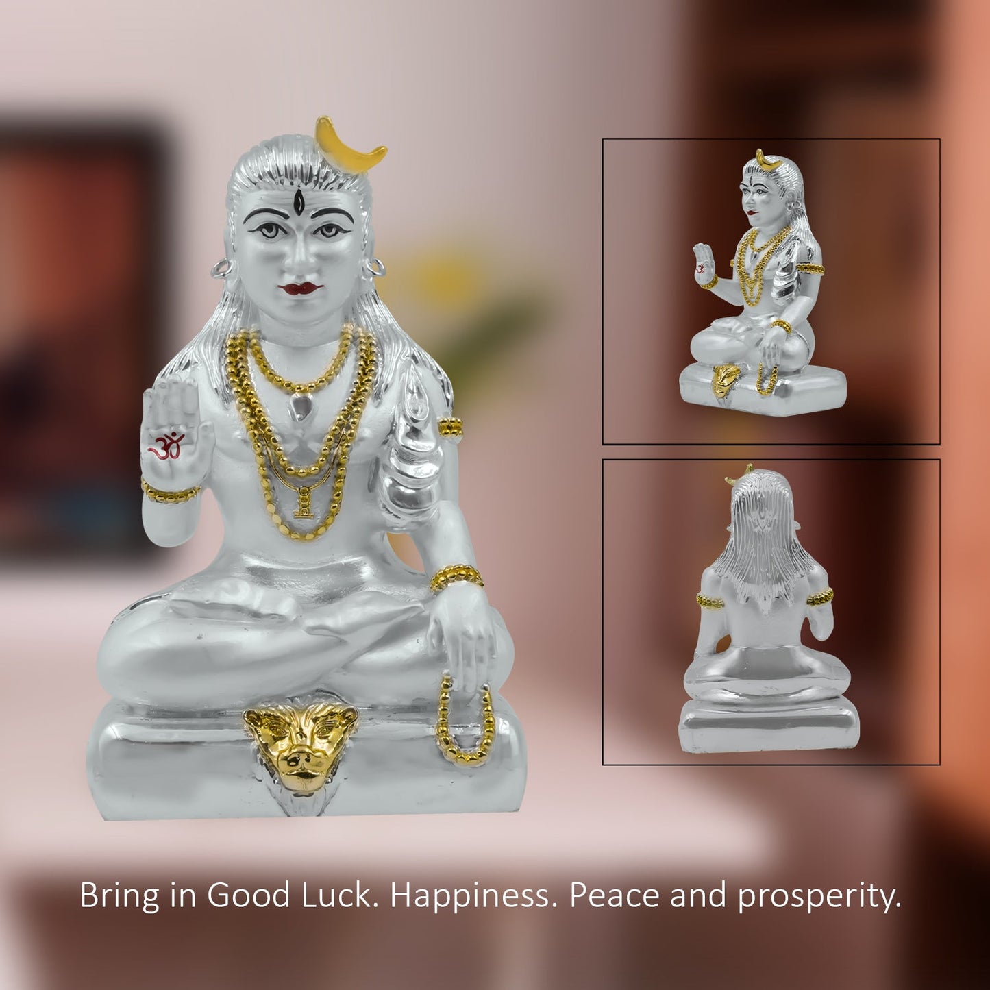 Diviniti 999 Silver Plated Baba Gorakhnath Idol for Home Decor Showpiece (10X6CM)