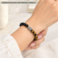 Black Obsidian and Tiger Eye Bracelet with Turtle Charm