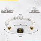 Cancer (कर्क राशि) Zodiac Howlite & Milky Quartz Crystal Bracelet