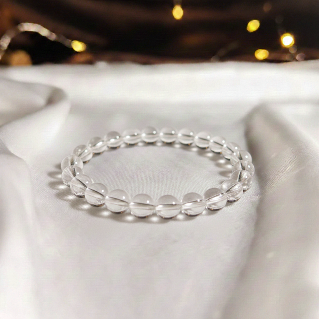 Clear Quartz AAA Quality Diamond Cut Bracelet To Dispelling Negative Energy-(8mm)