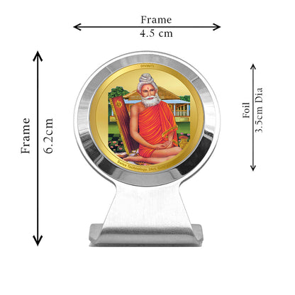 Diviniti 24K Gold Plated Baba Lokenath Frame For Car Dashboard, Home Decor & Gift (6.2 x 4.5 CM)